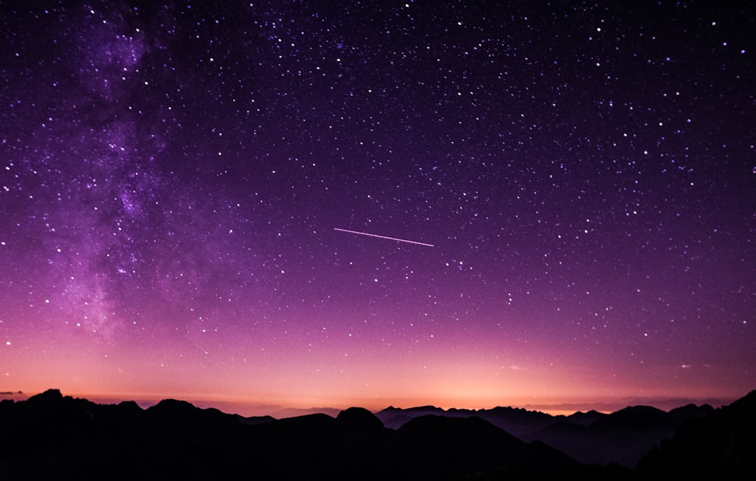 Sublime purple night sky by Make a Song silhouette photo of mountain during night time